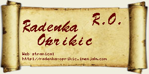 Radenka Oprikić vizit kartica